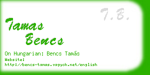 tamas bencs business card